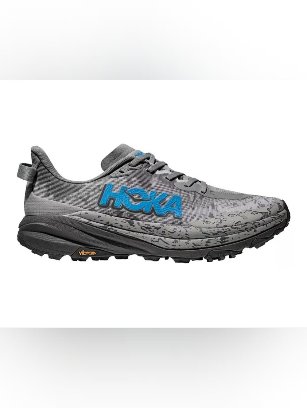 Hoka One One  Speedgoat 6 Trail Running Shoes - Gray with Blue Logo Men's 11